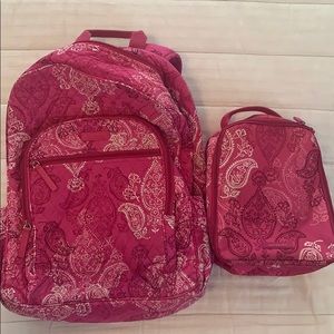 Vera Bradley Backpack and Lunch Bag